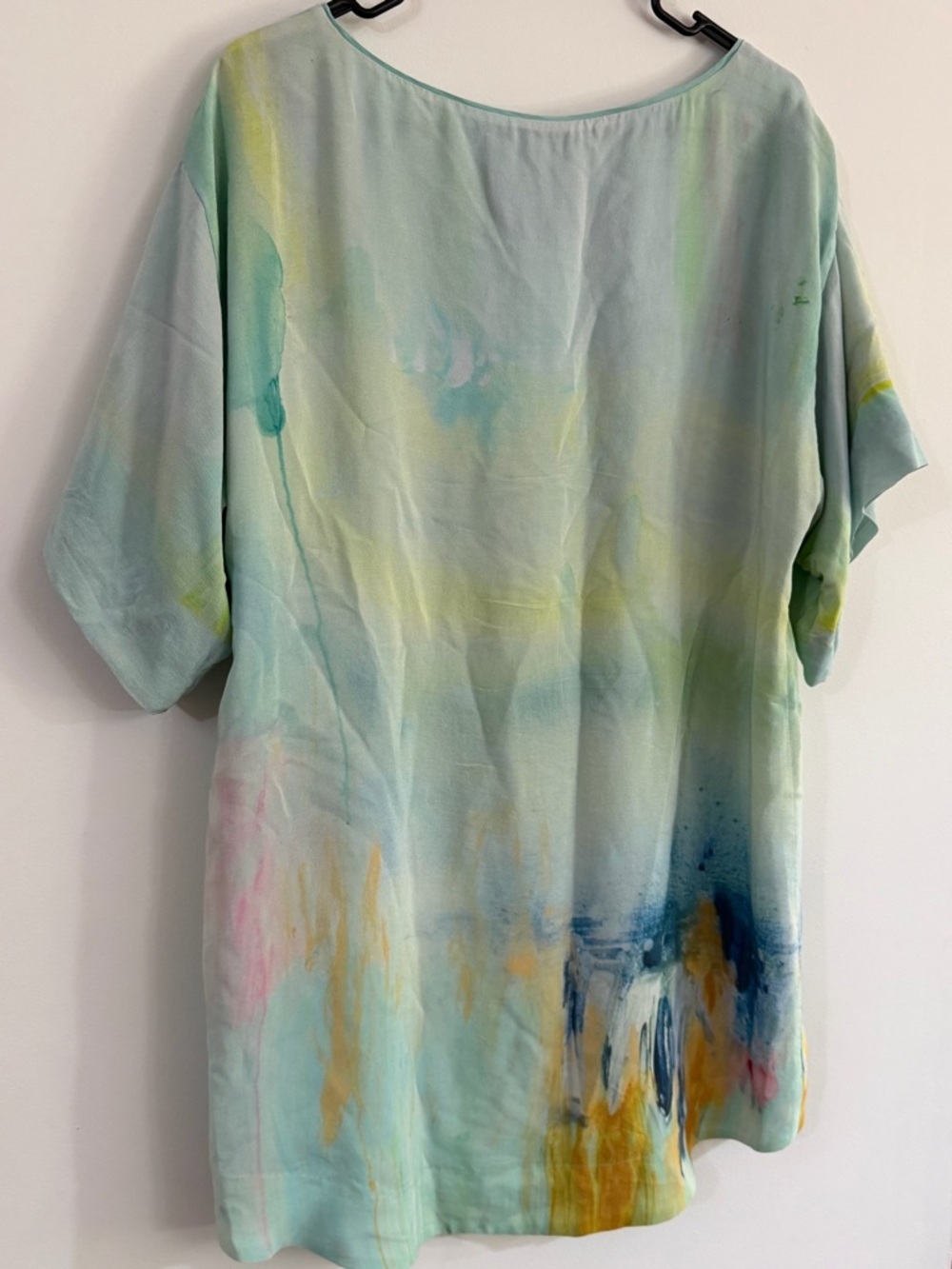 Anthropologie Maeve PAINTED SILK Watercolor Claire Desjardins Med Tunic Top Boho - Picture 8 of 8